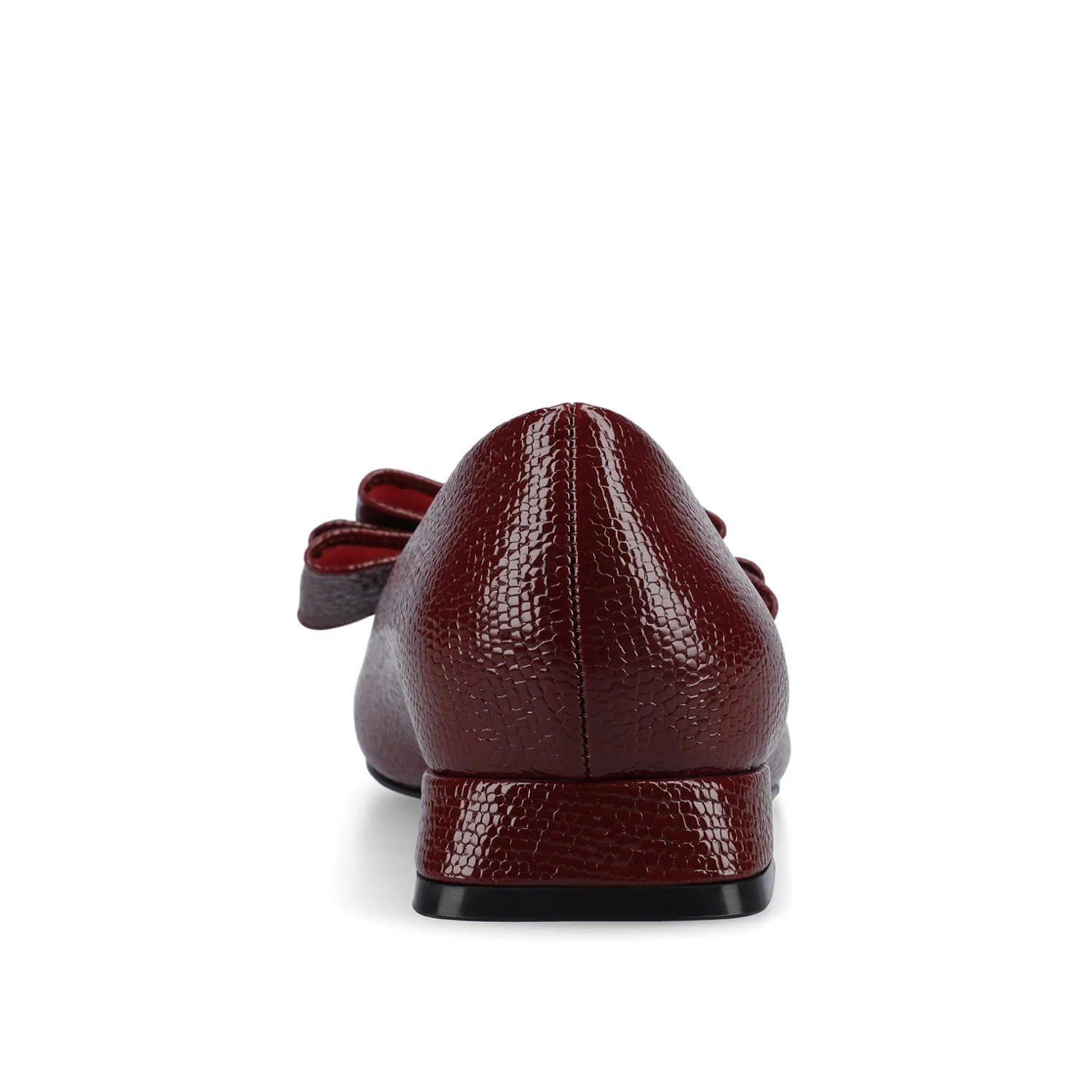 OPHELIA LOW BLOCK CROCO BALLET FLATS - Oxblood Croco - Image 6