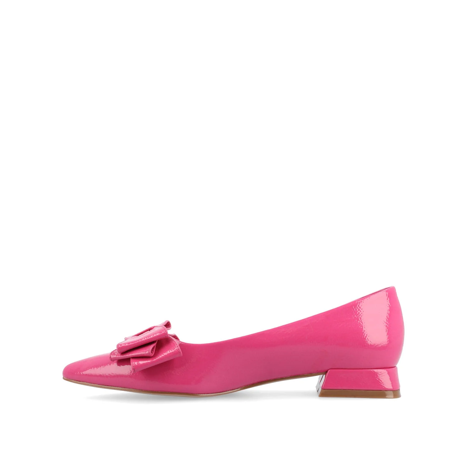 OPHELIA LOW BLOCK BALLET FLATS VEGAN LEATHER - Patent/Pink - Image 5