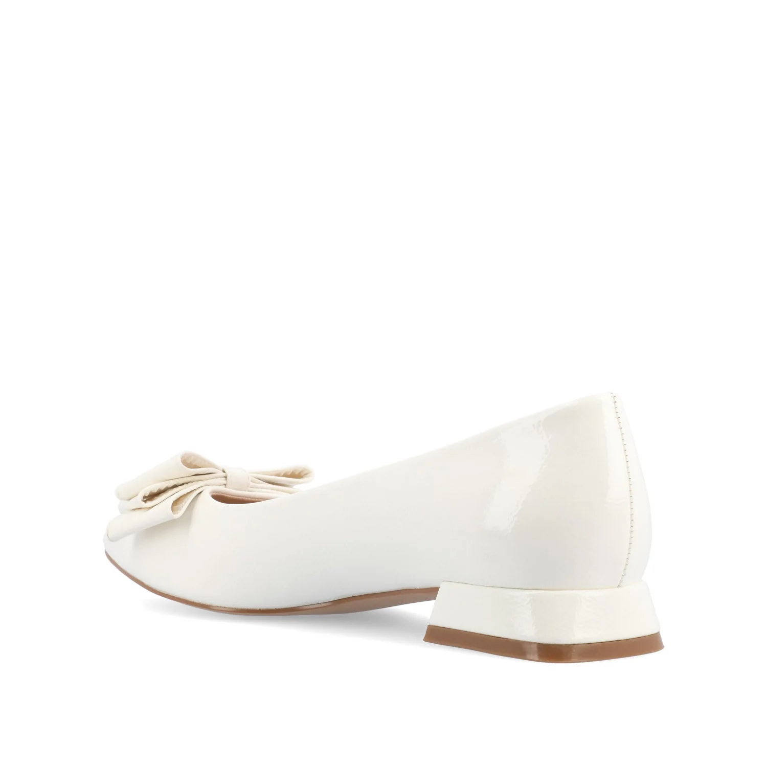 OPHELIA LOW BLOCK BALLET FLATS VEGAN LEATHER - Patent/White - Image 4