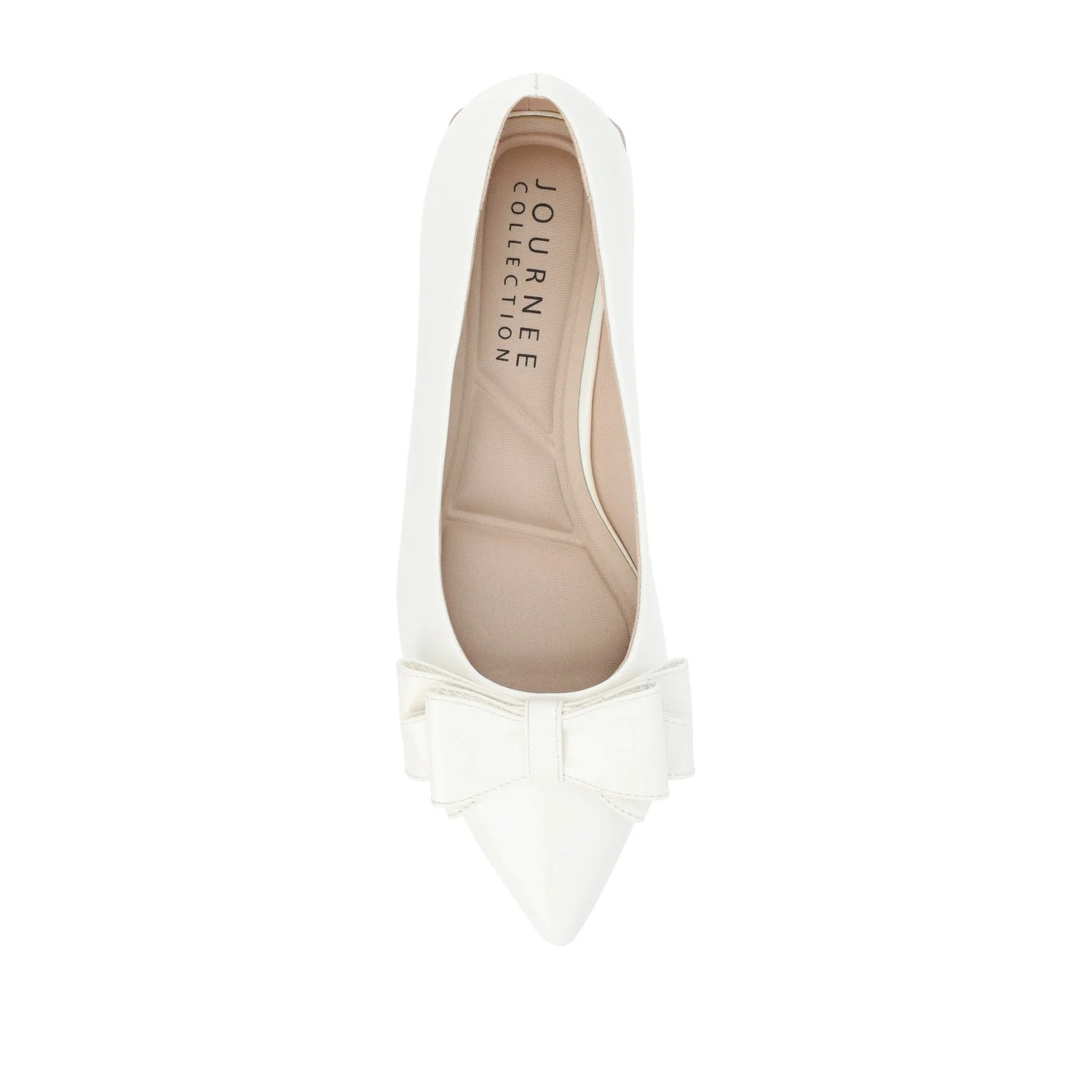 OPHELIA LOW BLOCK BALLET FLATS VEGAN LEATHER - Patent/White - Image 6