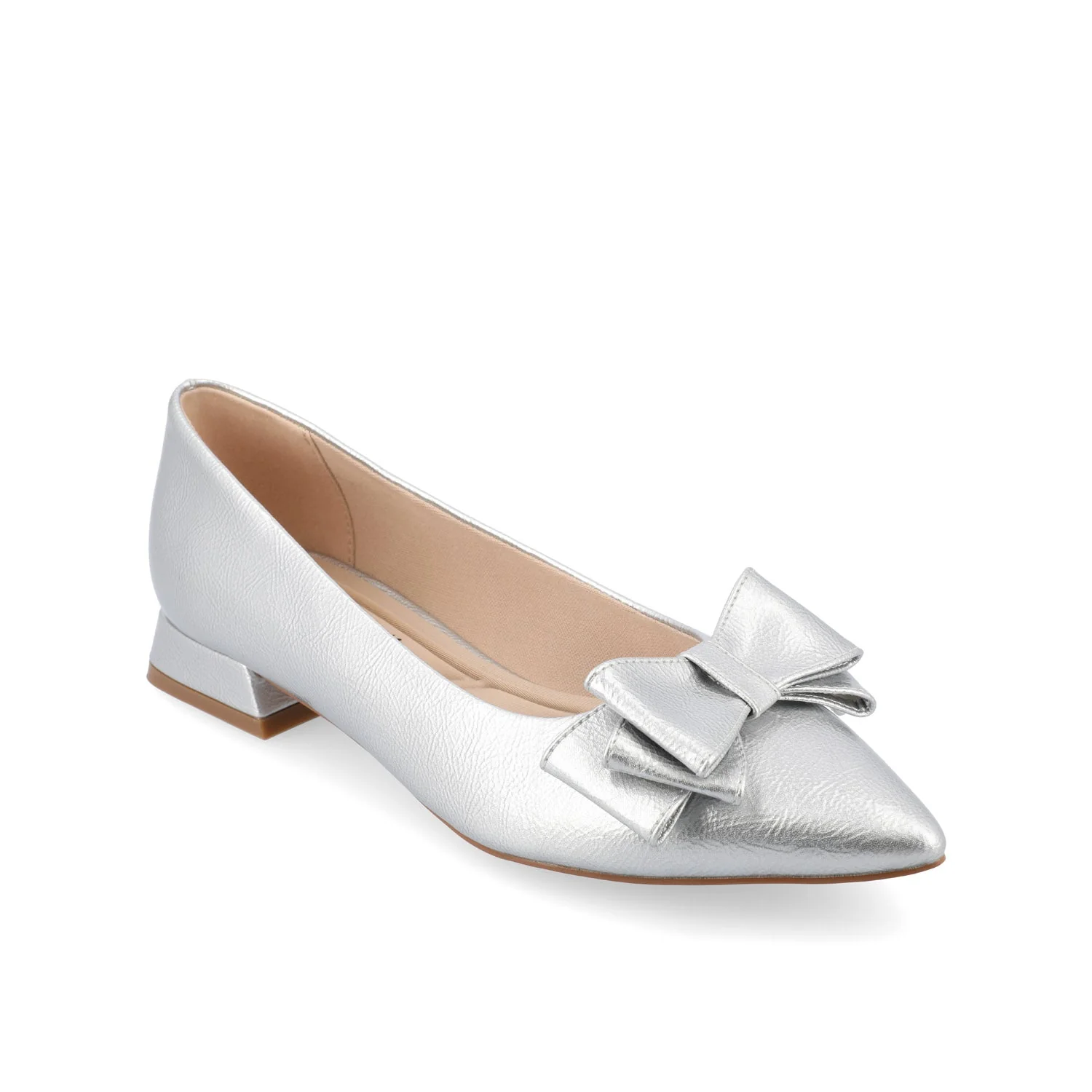 OPHELIA LOW BLOCK BALLET FLATS VEGAN LEATHER - Silver - Image 3