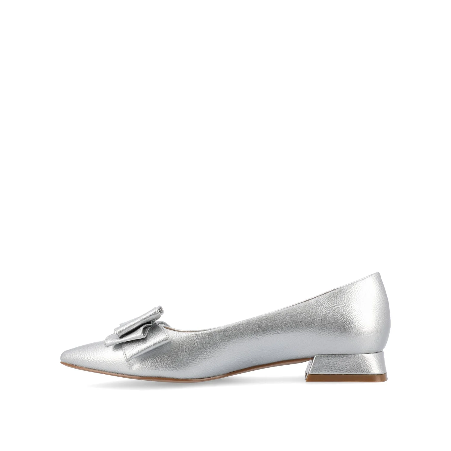 OPHELIA LOW BLOCK BALLET FLATS VEGAN LEATHER - Silver - Image 4