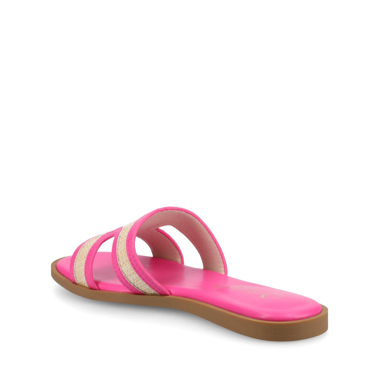 PRIMAH FLAT SANDALS - Fuschia Raffia - Image 3