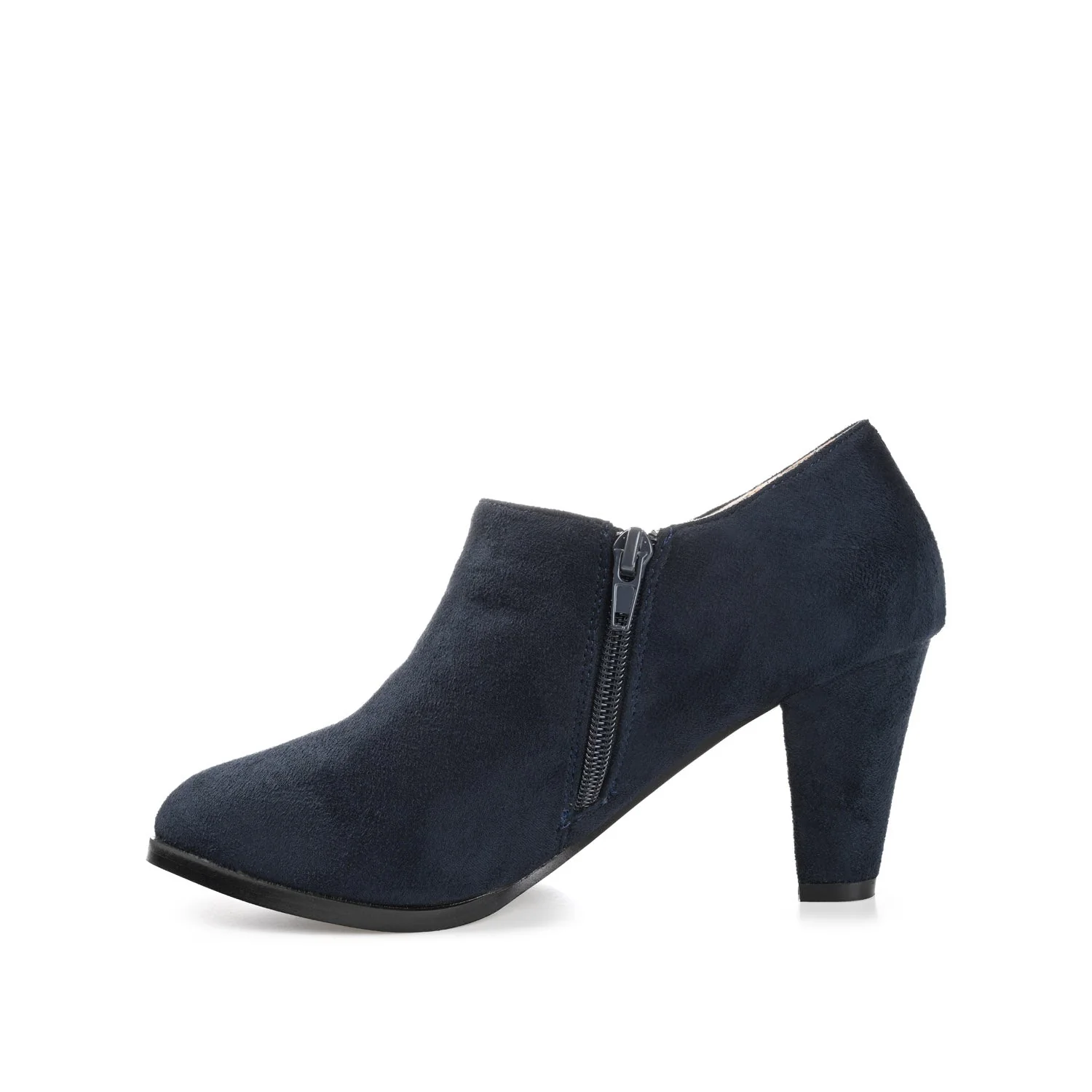 SANZI ZIP-UP BOOTIES IN FAUX SUEDE - Navy Nubuck - Image 3