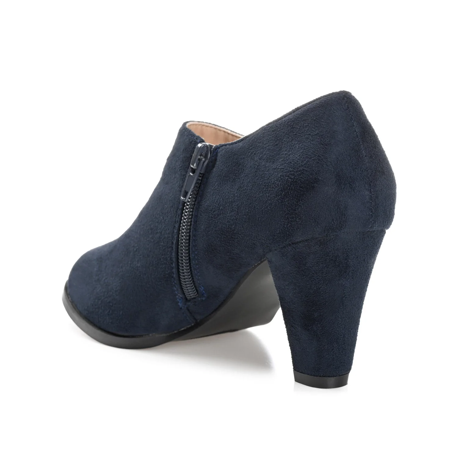 SANZI ZIP-UP BOOTIES IN FAUX SUEDE - Navy Nubuck - Image 4