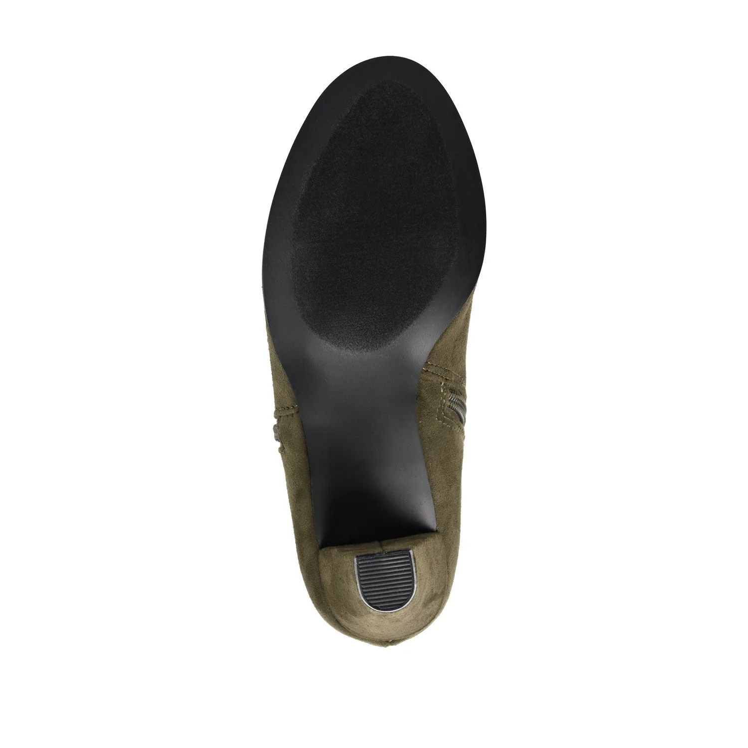 SANZI ZIP-UP BOOTIES IN FAUX SUEDE - Olive - Image 8