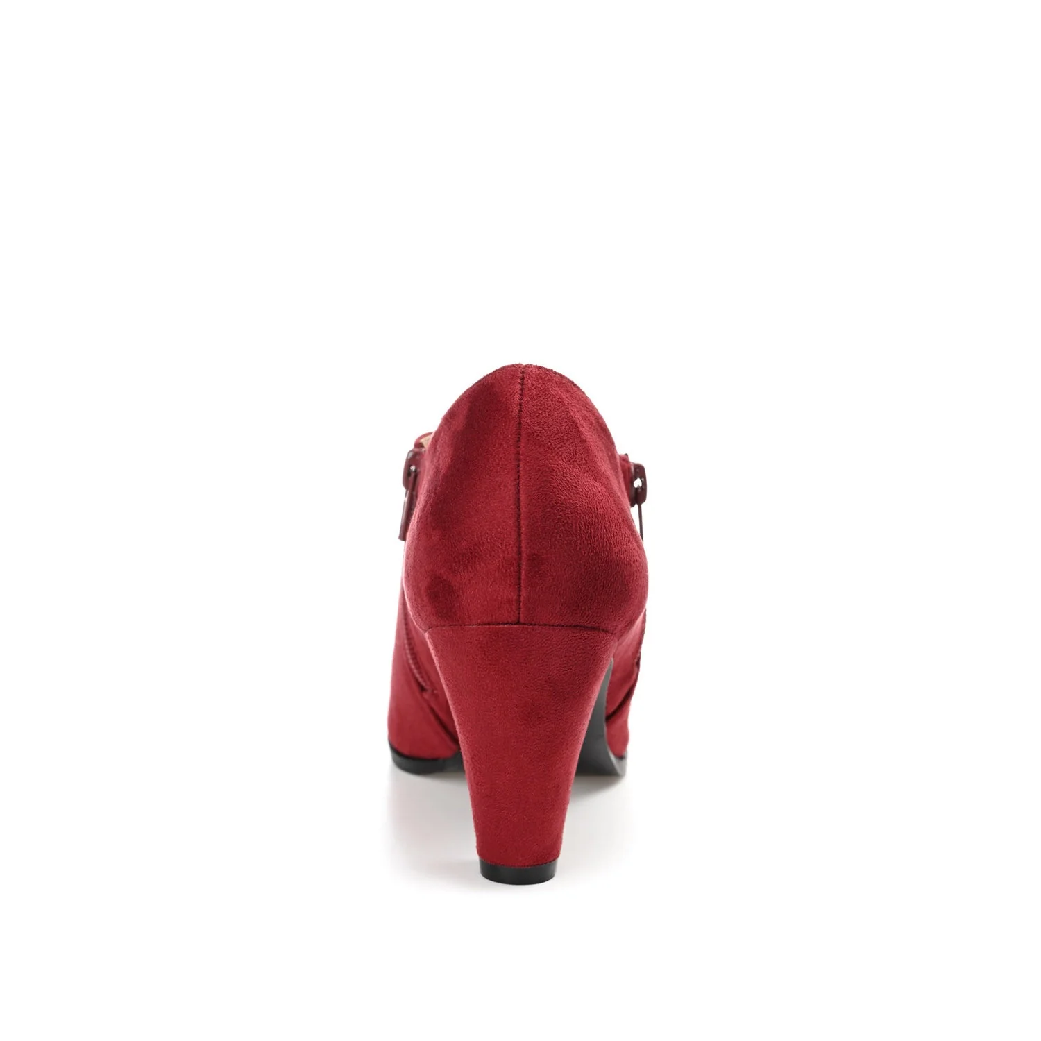 SANZI ZIP-UP BOOTIES IN FAUX SUEDE - Wine - Image 8