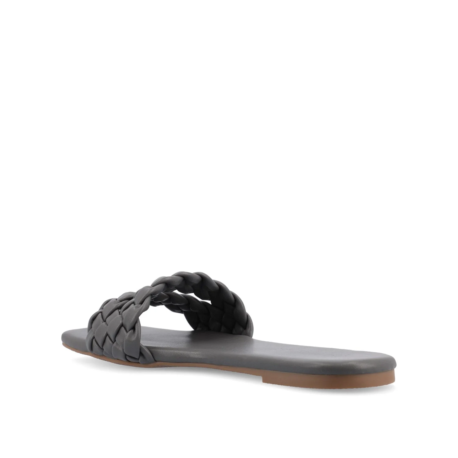 SAWYERR SLIDE SANDALS IN VEGAN LEATHER - Grey - Image 4