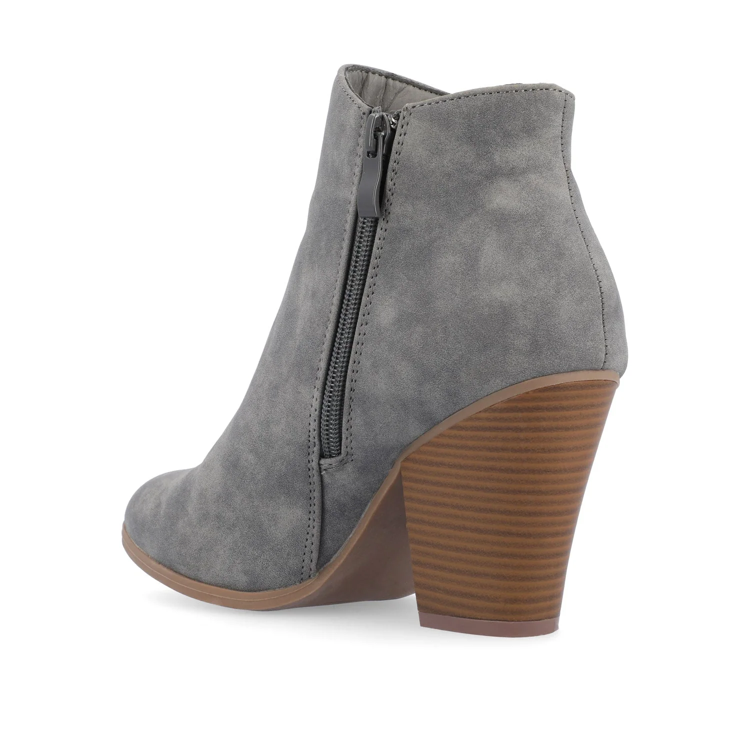 VALLY ZIP-UP WESTERN BOOTIES IN VEGAN LEATHER - Grey - Image 4
