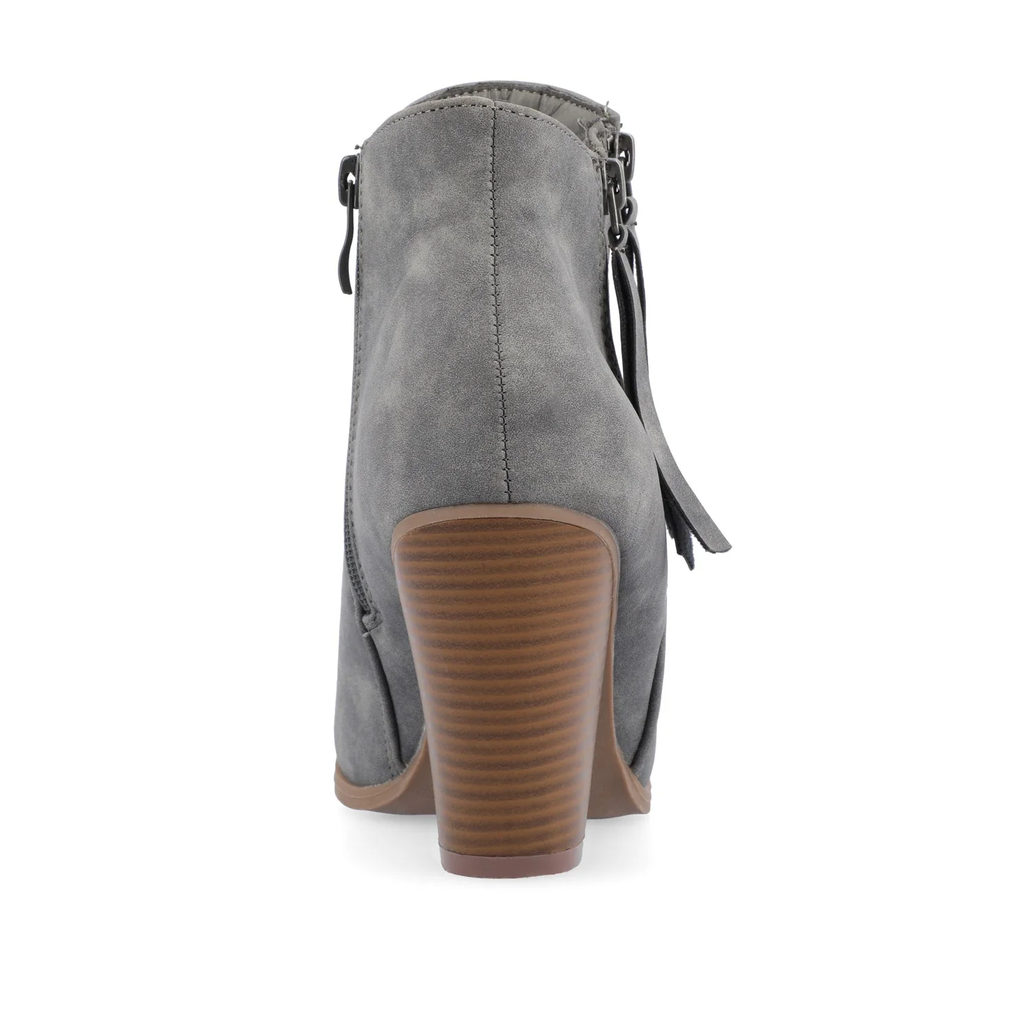 VALLY ZIP-UP WESTERN BOOTIES IN VEGAN LEATHER - Grey - Image 7