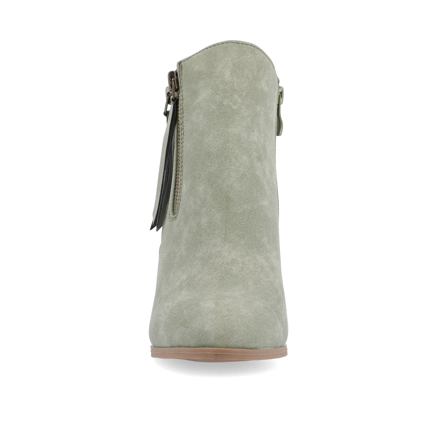 VALLY ZIP-UP WESTERN BOOTIES IN VEGAN LEATHER - Olive - Image 5