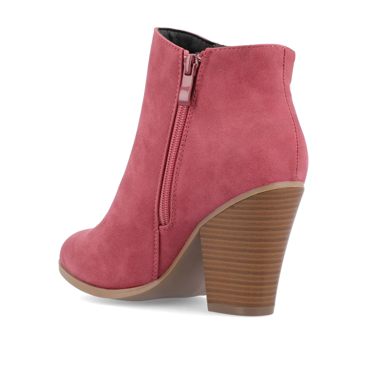 VALLY ZIP-UP WESTERN BOOTIES IN VEGAN LEATHER - Wine - Image 4