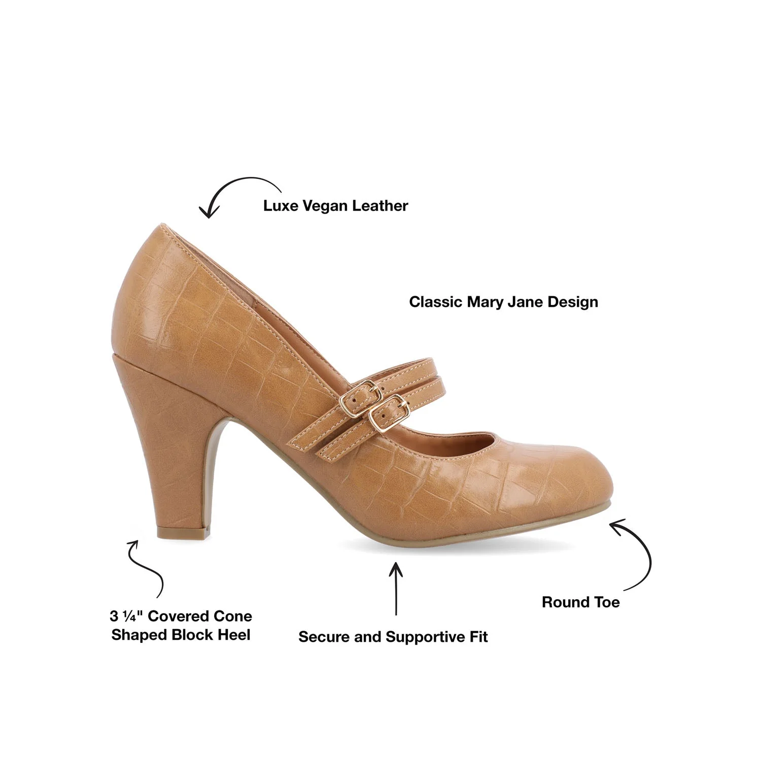 WINDY STATEMENT MARY JANE PUMP HEELS IN NARROW - Tan - Image 9