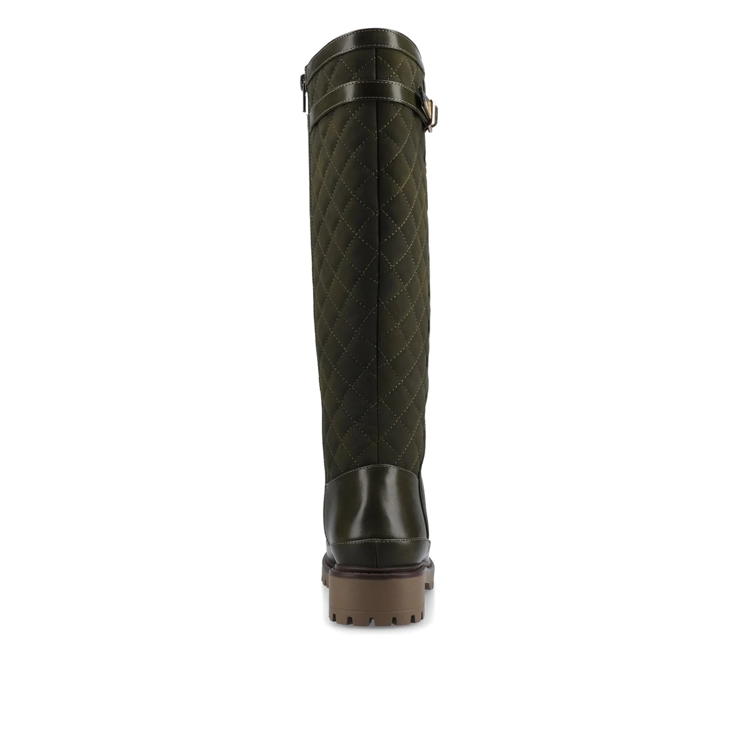 ZEMMIE QUILTED BOOTS IN WIDE CALF - Olive - Image 6