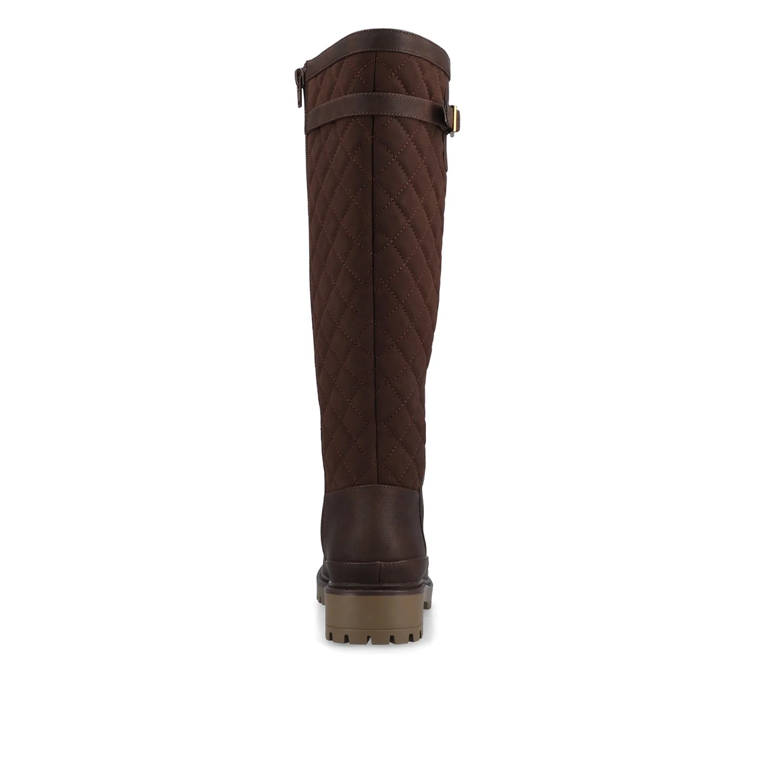 ZEMMIE QUILTED BOOTS IN WIDE CALF - Vintage Chocolate - Image 6